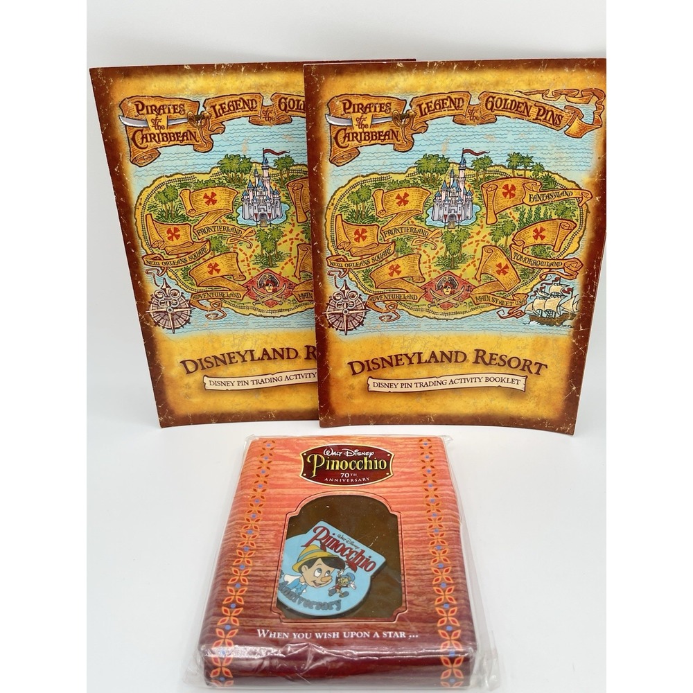 Disneyland Resort Pin Trading Activity Books Maps Pinocchio Disney Pin Lot DLR